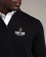 NBA Commuter® 1/4 Zip Sweater -- Black -- Portland Trailblazers