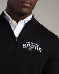 NBA Commuter® 1/4 Zip Sweater -- Black -- San Antonio Spurs