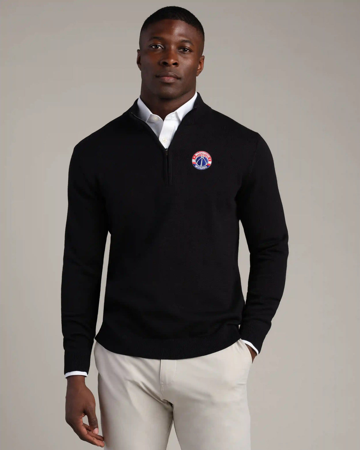 NBA Commuter® 1/4 Zip Sweater -- Black -- Washington Wizards