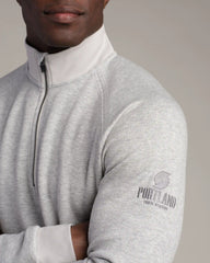 NBA Heritage Midweight 1/4 Zip -- Heather Gray -- Portland Trailblazers