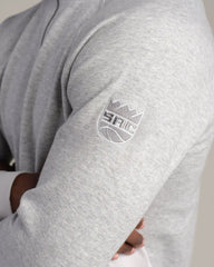 NBA Heritage Midweight 1/4 Zip -- Heather Gray -- Sacramento Kings