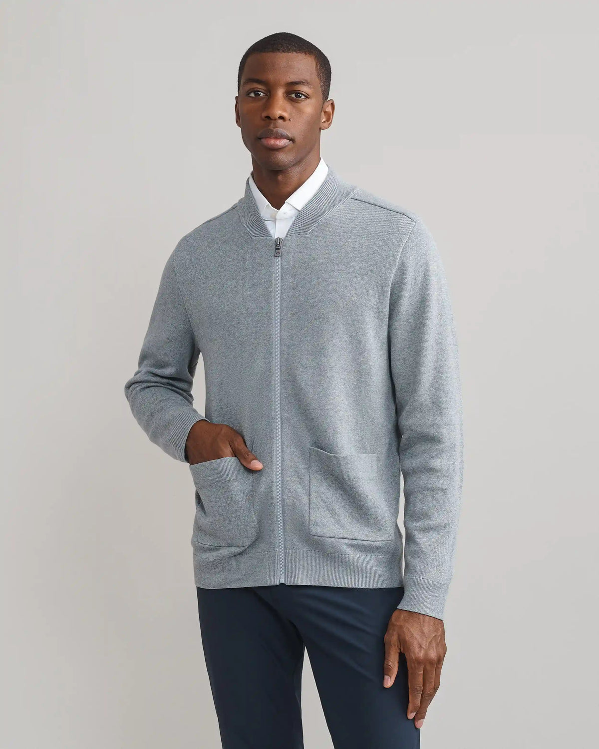 Navigator Knit Bomber -- Griffin Gray