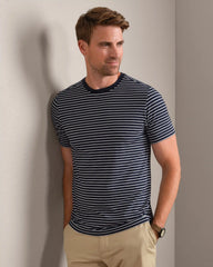 Origin Tee - Slim Fit -- True Navy/Bone Stripe