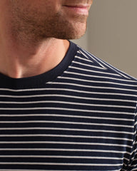 Origin Tee - Slim Fit -- True Navy/Bone Stripe