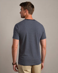 Origin Tee - Slim Fit -- True Navy/Bone Stripe