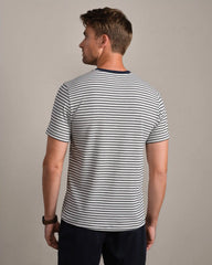 Origin Tee - Slim Fit -- White Onyx/True Navy Stripe