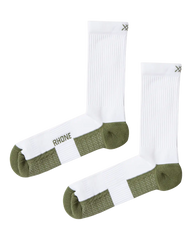 Essentials Mid Calf Sock -- White/Olivine
