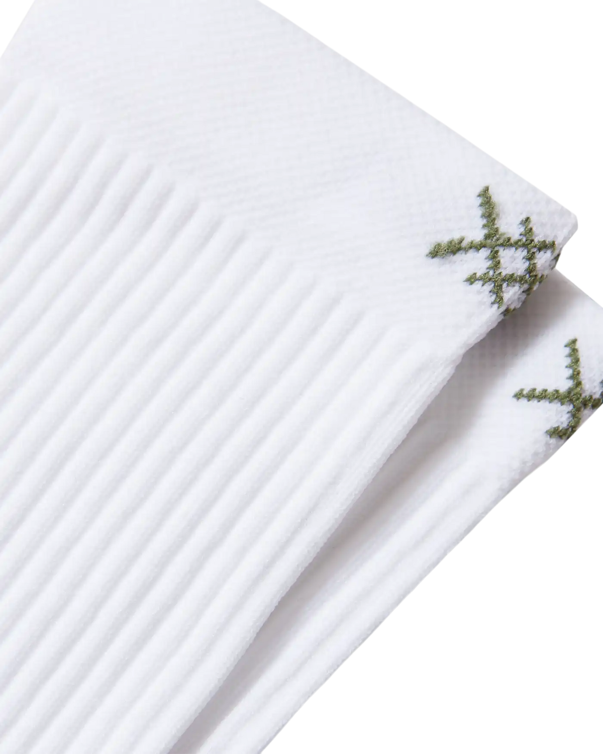 Essentials Mid Calf Sock -- White/Olivine