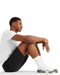 Essentials Mid Calf Sock -- White/Olivine