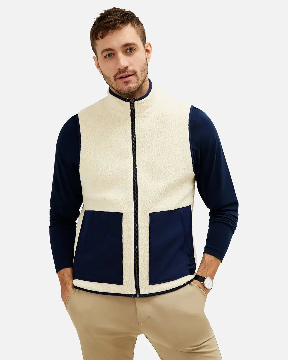 Sherpa Fleece Vest -- Natural