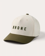Peak Hat - Rhone Word Mark -- Green / Ivory