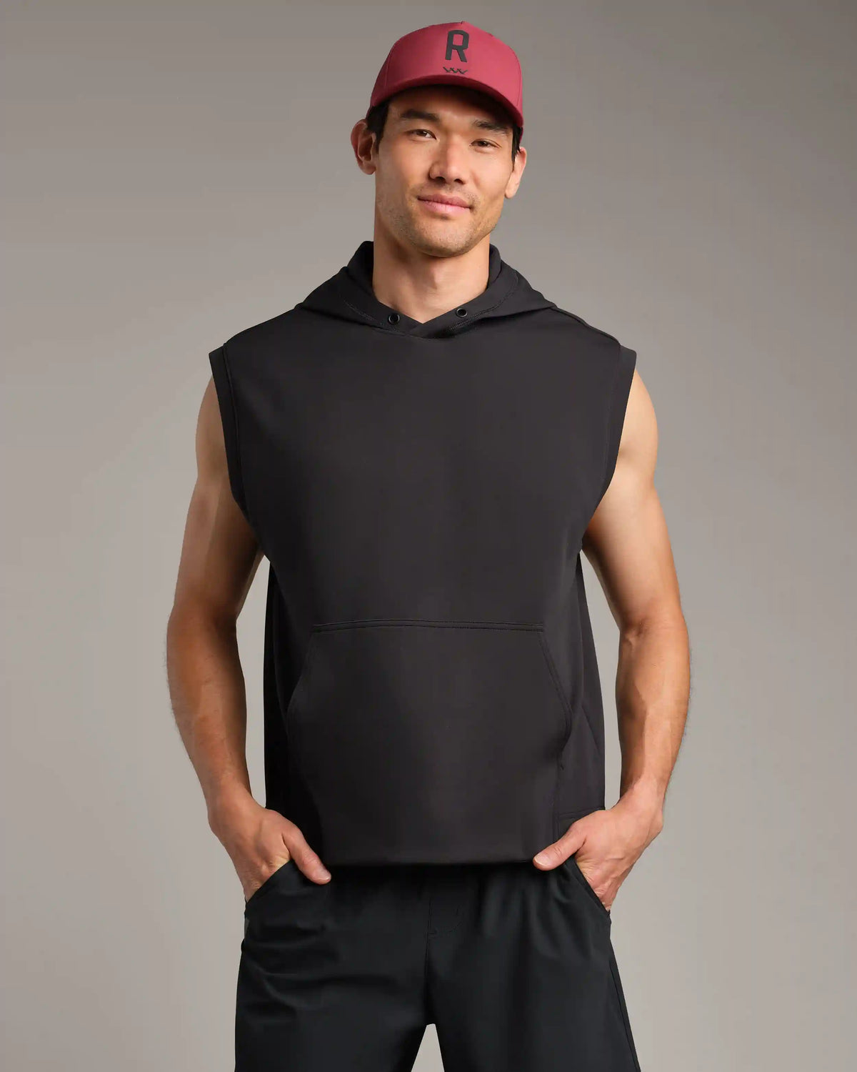 Range Sleeveless Hoodie -- Black