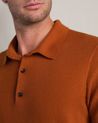 Resolve Pique Sweater Polo -- Dark Caramel