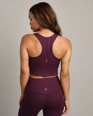 Revive™ Longline Bra -- Mulberry Houndstooth