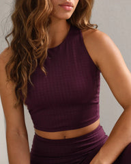 Revive™ Longline Bra -- Mulberry Houndstooth