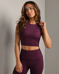 Revive™ Longline Bra -- Mulberry Houndstooth