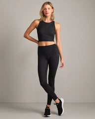 Revive™ Longline Bra -- Pure Black Houndstooth
