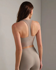 Revive™ Rib Longline Bra -- Beige Stone