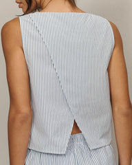Saltair Tank -- Washed Navy Stripe
