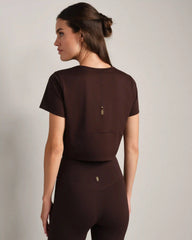 Serene Cropped Short Sleeve -- Dark Espresso