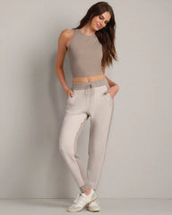 Serene Fitted Rib Tank -- Beige Stone