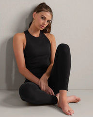Serene Fitted Rib Tank -- Black