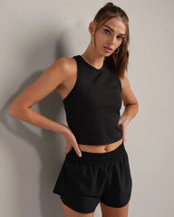 Serene Fitted Rib Tank -- Black