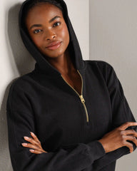Signature Rib 1/2 Zip -- Pure Black