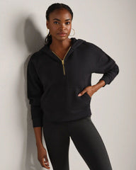 Signature Rib 1/2 Zip -- Pure Black
