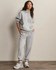 Signature Rib Hoodie -- Heather Gray