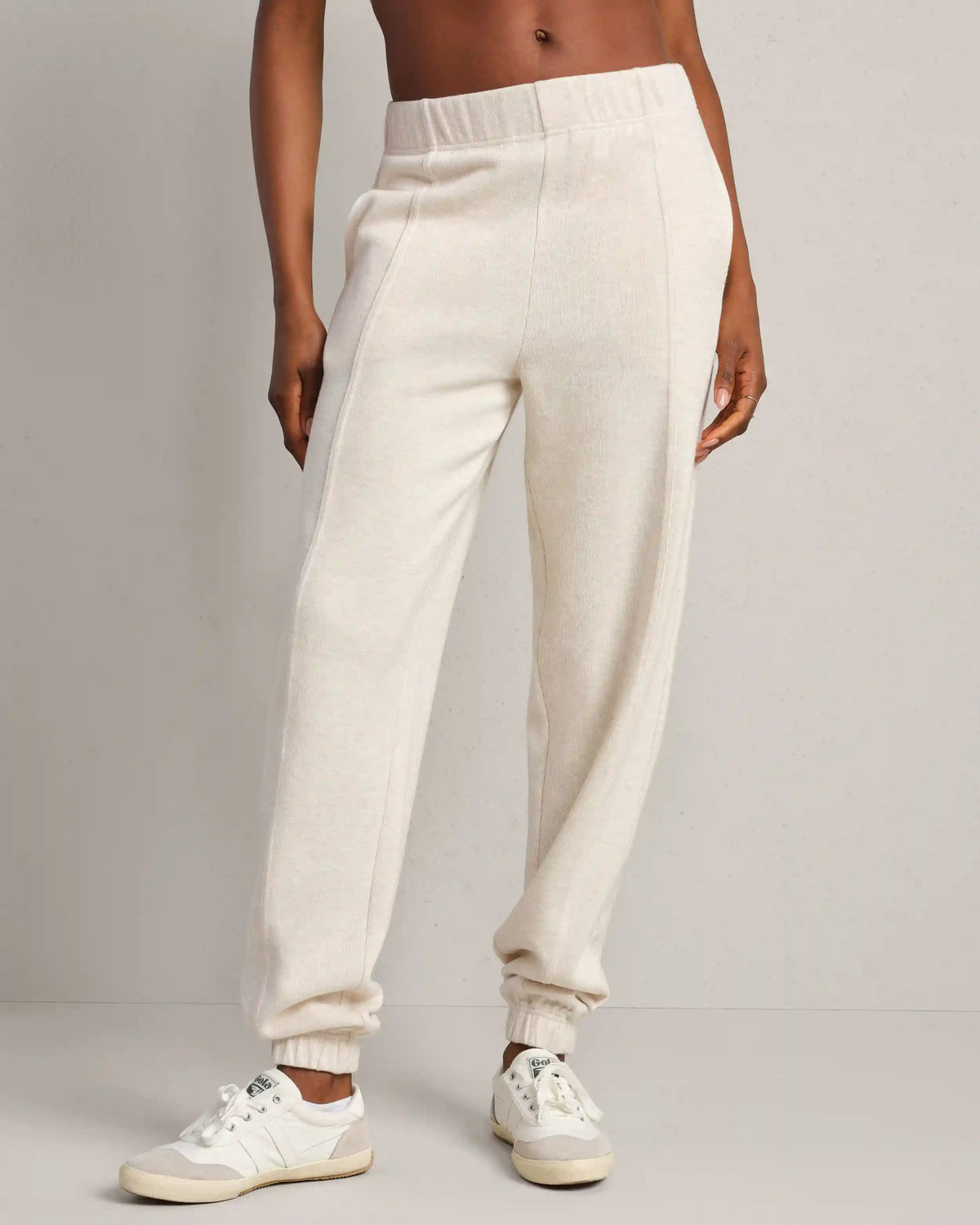 Signature Rib Jogger -- Oatmeal Heather