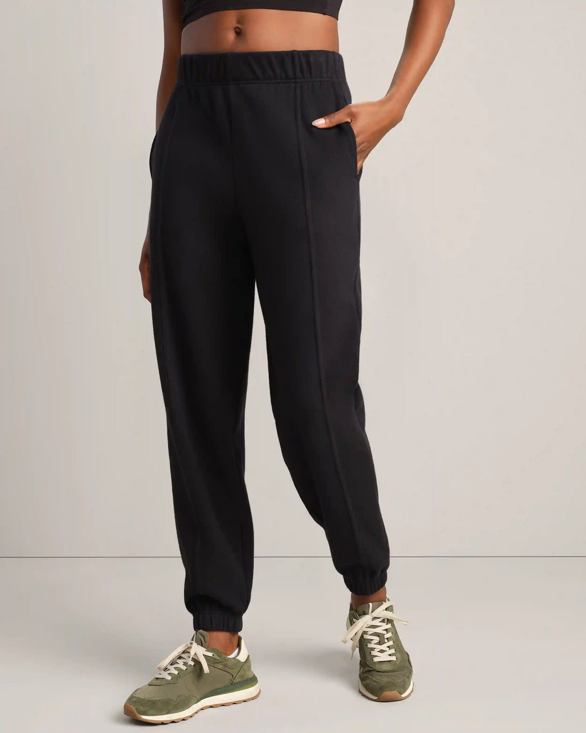 Signature Rib Jogger -- Pure Black