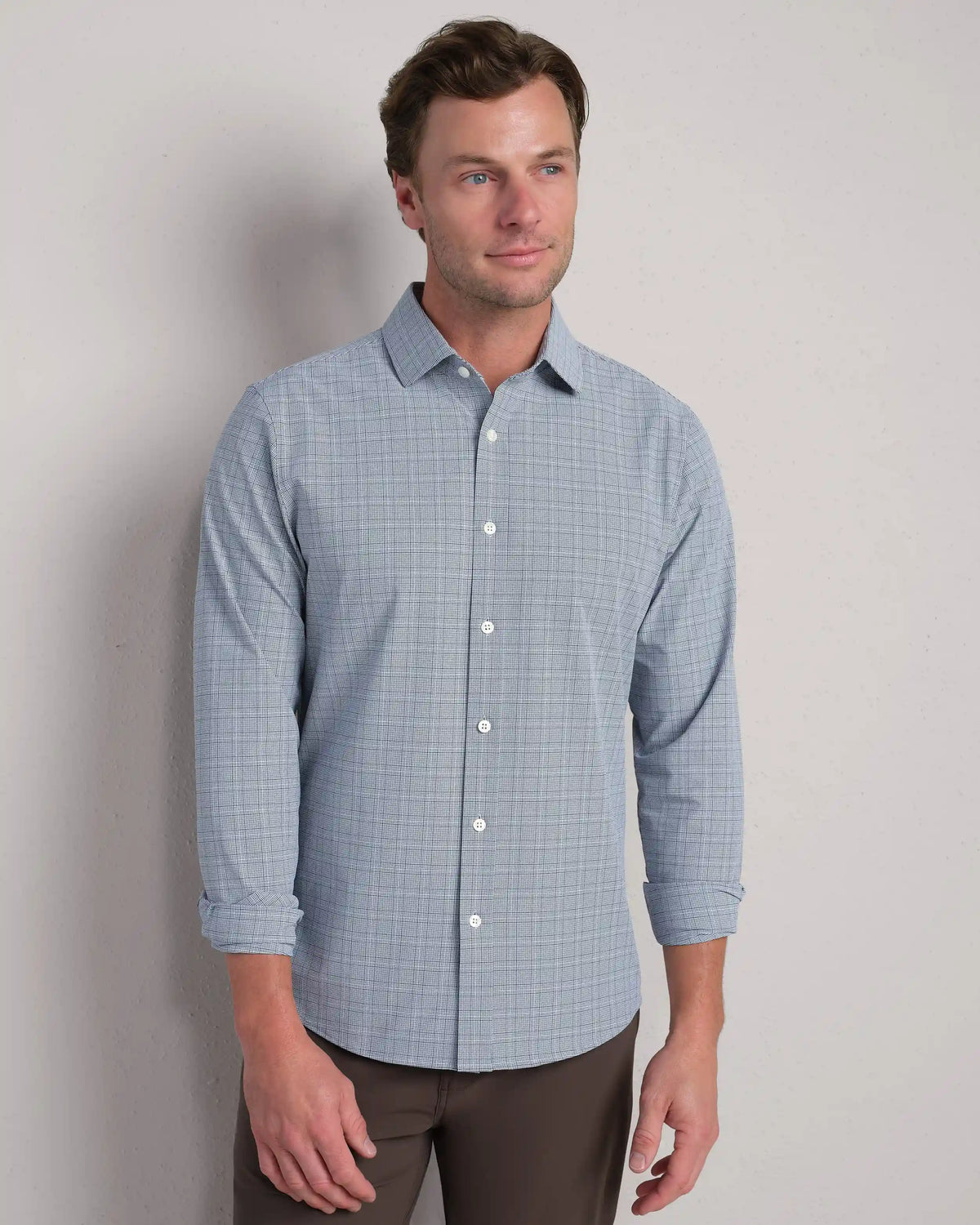 State of Mind Shirt - Slim Fit -- Blue Pearl Houndstooth