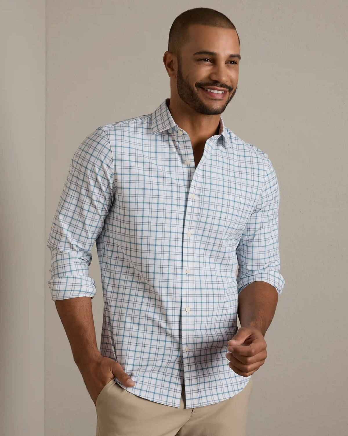 State of Mind Shirt - Slim Fit -- Pink Calcite Plaid