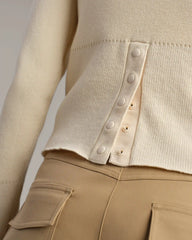 Sutton Snap Cardigan -- Ivory