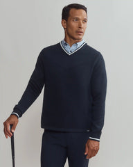 Turn Golf V-Neck Sweater -- True Navy