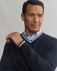 Turn Golf V-Neck Sweater -- True Navy
