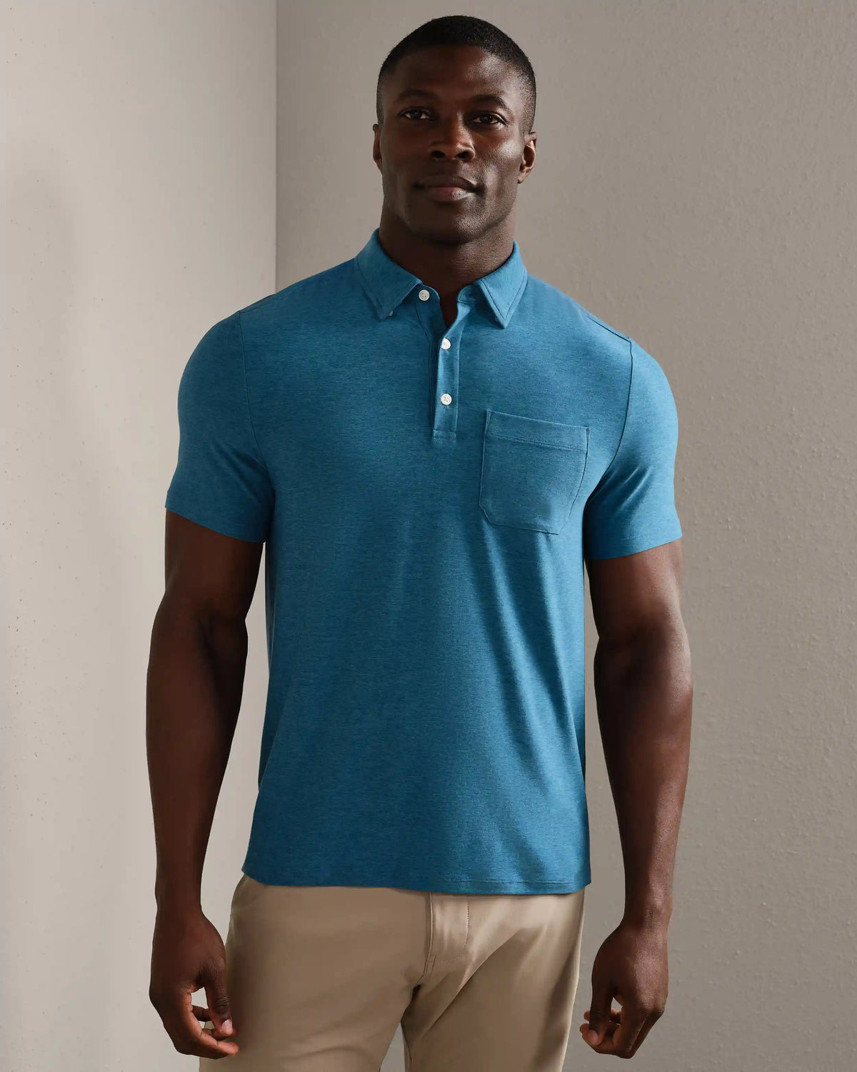 WFH Polo -- Ash Blue Heather