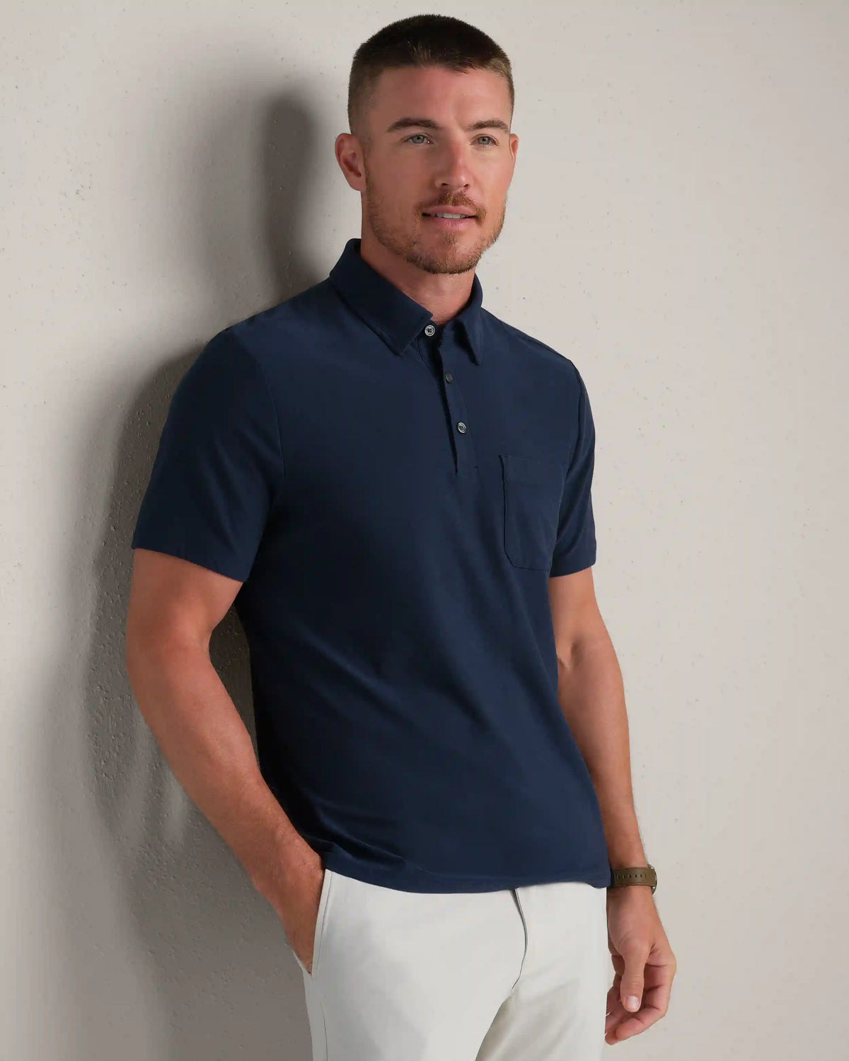 WFH Polo -- Navy Heather