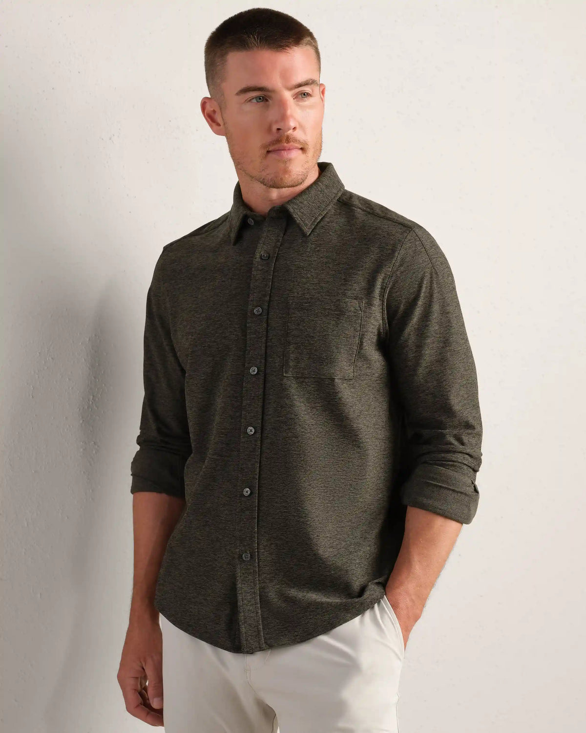 WFH Shirt -- Lichen Green Heather