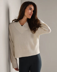 Westside V-Neck Sweater -- Sand Stone